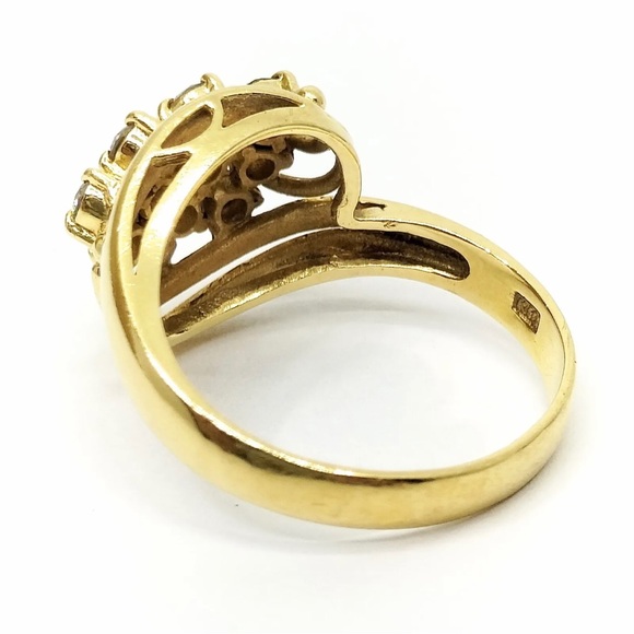 18k Diamond Ring yellow gold - Picture 5 of 14